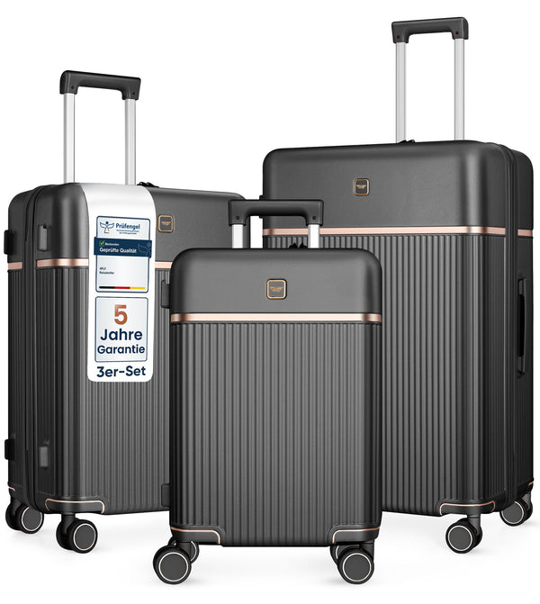 4FLY Hartschalen-Kofferset 3-teilig (M/L/XL) – Weiß, mit TSA-Schloss