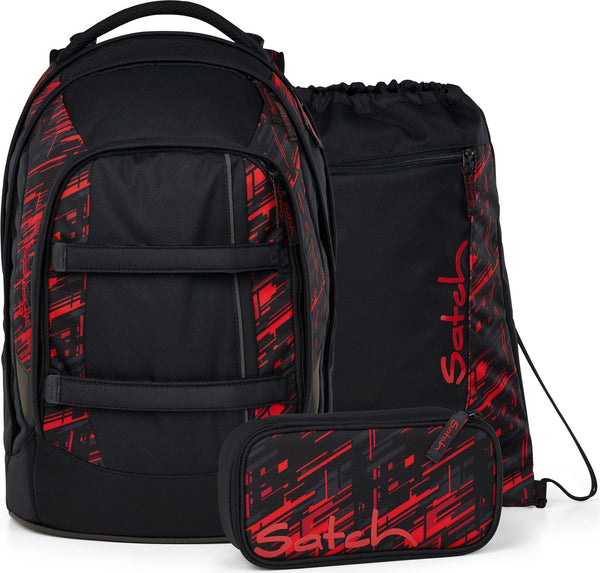 Satch Pack Schulrucksack-Set „Night Rider" – Schwarz