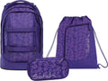 Satch Pack Schulrucksack-Set „Bright Faces" 3-teilig – Lila