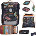Scout Neo Safety Light Schulranzen-Set „Flames" 5-teilig – Schwarz