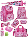 Undercover Schulranzen-Set Schmetterlinge 10-teilig – Rosa