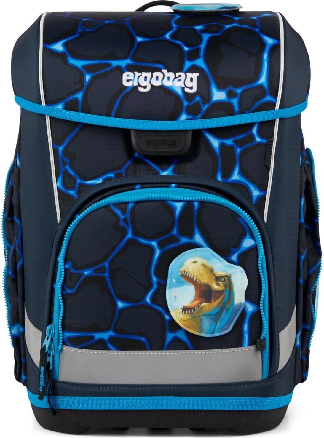 Ergobag Cubo Light Schulranzen-Set „Bärassic Garden" – Blau