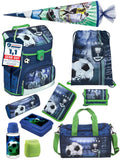 Scooli Schulranzen-Set 10-teilig Fußball-Motiv – Blau